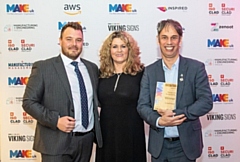 Dan Hulme from Inspired Plc; Dawn Huntrod, region director of Make UK in the North and Richard Hagan, managing director of Crystal Doors