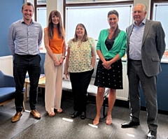 L-R – Robert Cross (partner), Zoe Clough (partner), Tracey Murphy, Karen Nuttall, Ian Mann (partner)
