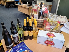 Some of the Christmas gifts raffled off by LTE Scientific