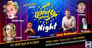 Comedy at the Old Court Room on 30 Sept at the Flying Horse Hotel