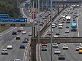 congestion on M62 motorway at Heywood