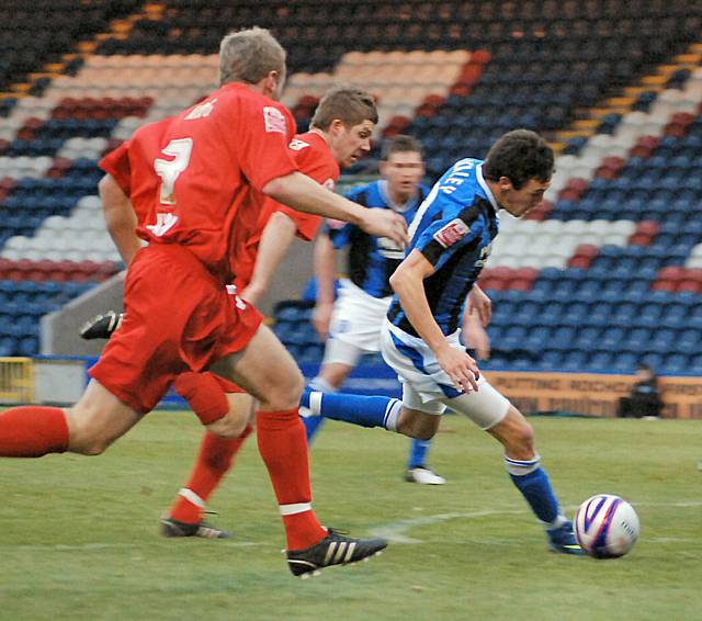 Buckley cuts into the box before he is tripped for the penalty that brought Dale's opening goal.
