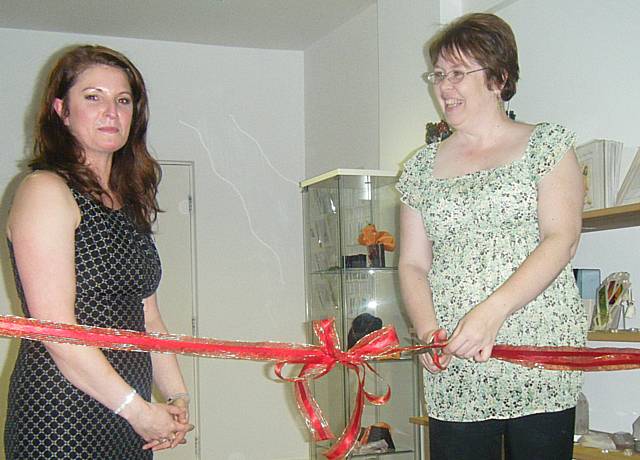 Exciting times: Jo Potts (left) at the opening of True Serenity in 2009 with Jane Glaysher-White