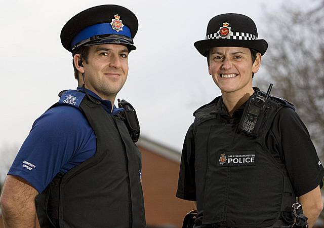 Police officers' new 'modern' uniform.