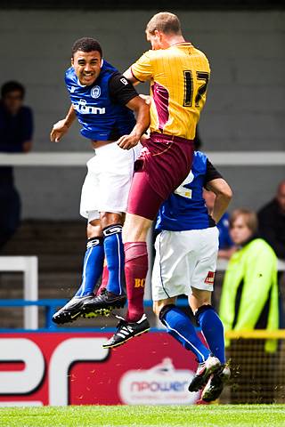 Rochdale 1 - 1 Bradford<br />
Marcus Holness competes in the air