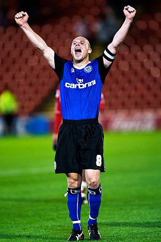 Barnsley 0 - 1 Rochdale<br />
Gary Jones shows what the Dale victory means to him