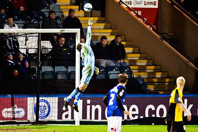 Rochdale 3 - 1 Bristol Rovers<br />Dale keeper Owain Fon Williams tips over