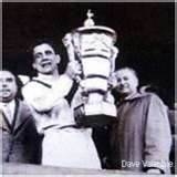 Dave Valentine, the Great Britain Captain lifting the trophy in 1954 when Great Britain beat France in the first ever Rugby League World Cup Final