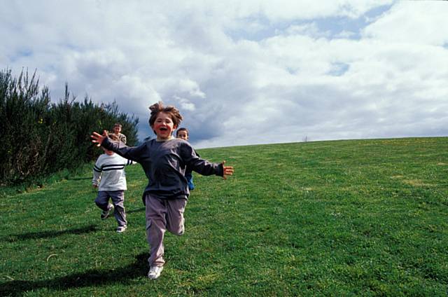 Children running (stock image)
