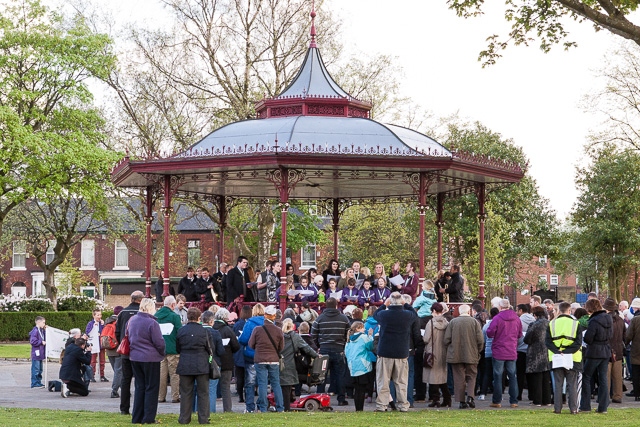 Zusammen Choir Procession at Broadfield Park Band Stand