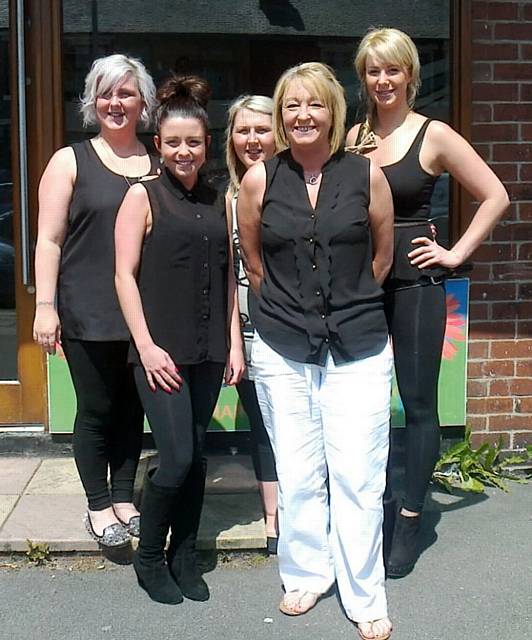 Amanda Whitehead (second right) and her team at Eden Hair