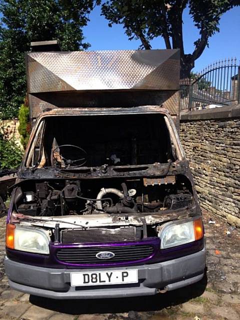 Dolly P's burger van was burnt out at midnight on Sunday
