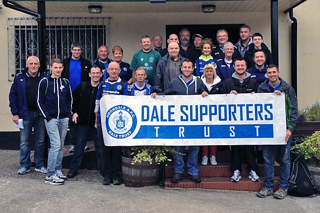 The Dale Trust sponsored walkers at the Ratcliffe Suite ready to set off