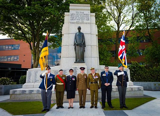 Members of the Armed Forces in Heywood Memorial Gardens