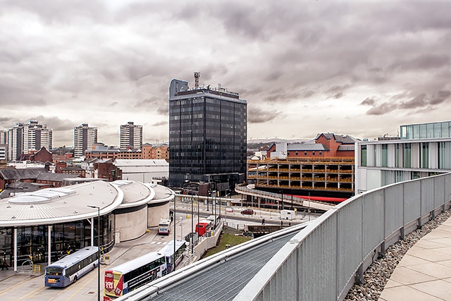With demolition of the black box and old bus station under way, this view of Rochdale will soon be no more