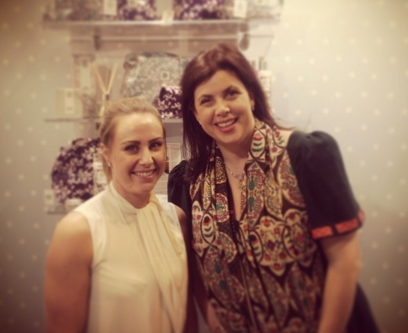 Victoria Lees with Kirstie Allsopp. Kirstie's home and body products are available from Personal Gifts To You