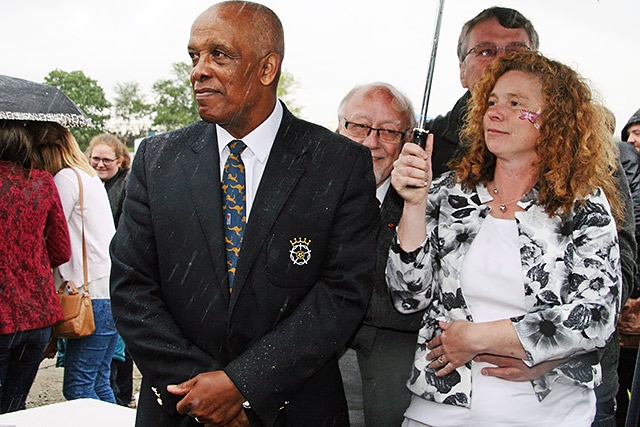 John Holder with Marie Micklethwaite, a driving-force behind the new building
