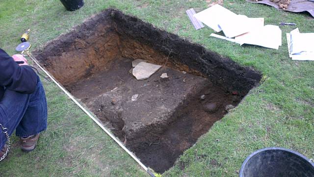 The original slope of the site exposed at Middleton Archaeological Society archaeological investigation of Clarke Brow / St. Leonard’s Square