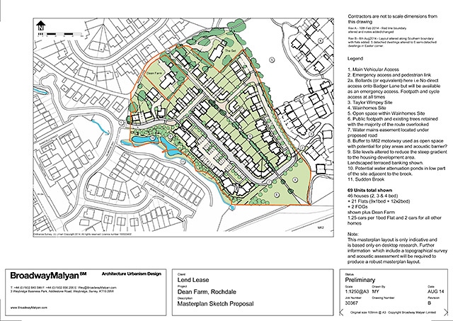 The original Dean Farm housing plan submitted two years ago
