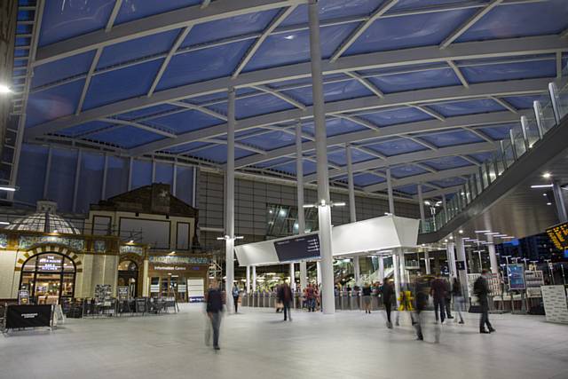 Manchester Victoria station, which leads into the Manchester Arena via the concourse