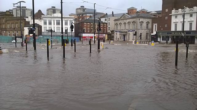 Flooding in Rochdale Town Centre