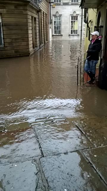 Flooding on The Butts at La Mancha restaurant