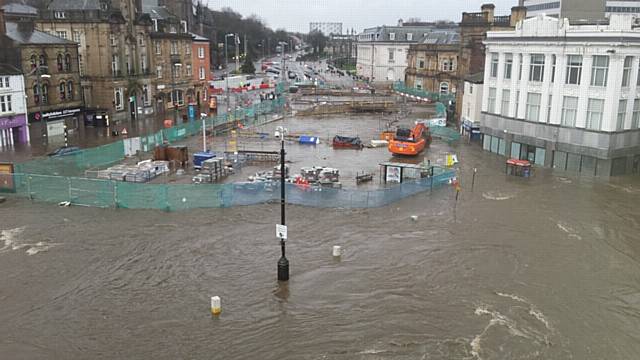 Rochdale town centre during the Boxing Day floods
