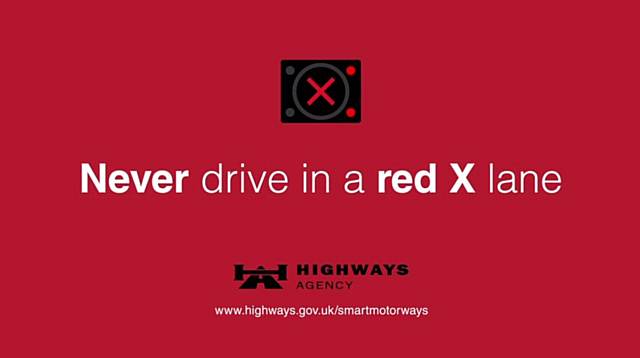 Red X means don’t drive in that lane