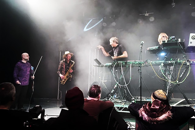 Deeply Vale 2015<br /> Graham Clark, Nik Turner, Steve Hillage and Miquette Giraudy