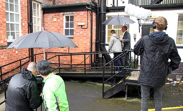 John Farrington filming his latest film in Rochdale