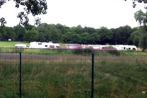 Travellers on land next to Spotland Primary School