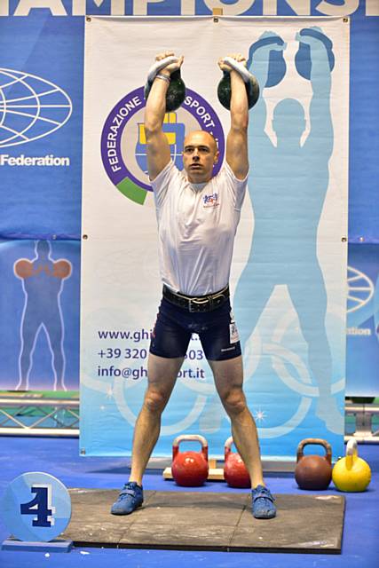 Gary Rothwell,1st with 87 lifts of two 24kg kettlebells