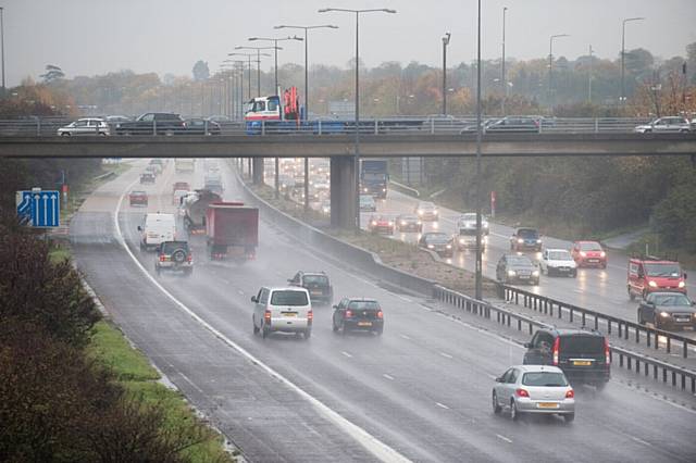 Drivers are being urged to slow down when it’s raining 