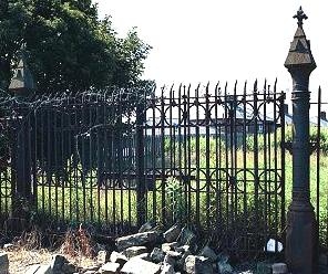 Birch Hill Hospital gates, which were originally the Dearnley Workhouse cast iron gates and posts