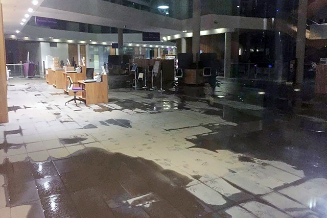 Inside Number One Riverside the night of 26 December after the flood water abated