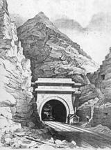 Summit Tunnel - drawing by Tate 1844
