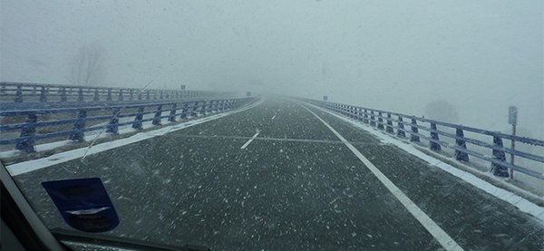 M62 during winter