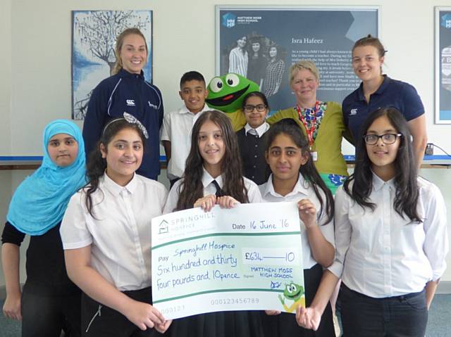 Matthew Moss pupils pile pennies high for Springhill Hospice