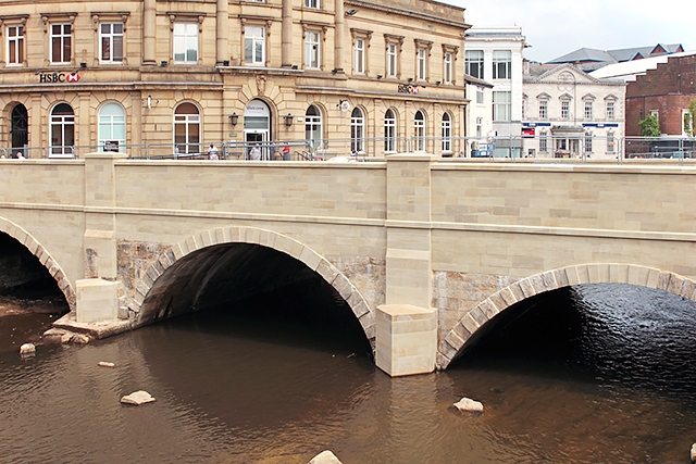 The new bridge over the River Roch in Rochdale town centre