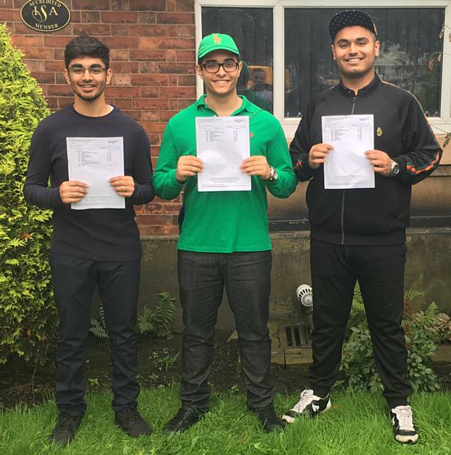 Beech House School pupils with their GCSE results