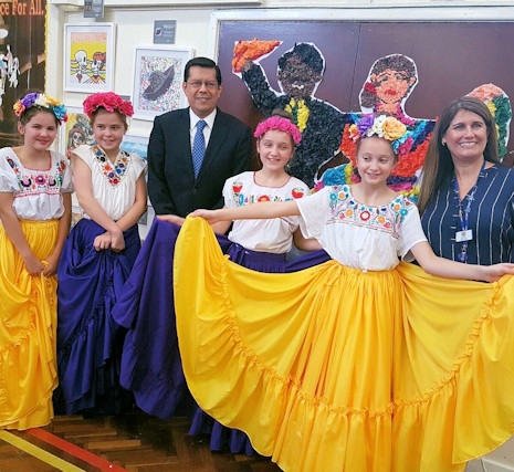 A special assembly was held, which included traditional Mexican dancing 