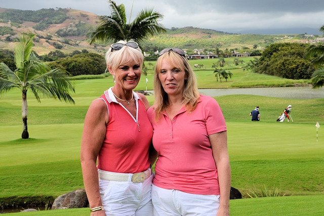 Lisa Duffy and Michelle Black in Mauritius
