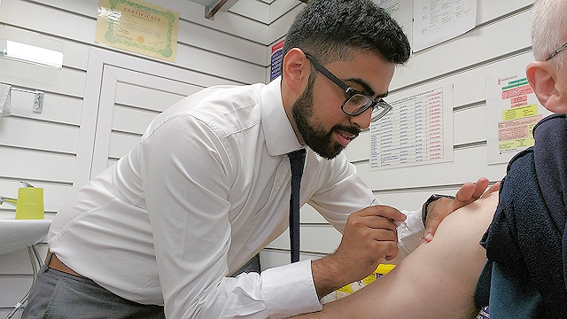 Individuals will be able to get free flu jab from their GP or pharmacist (file photo)
