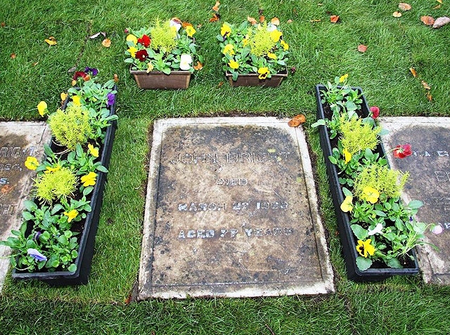 John Bright's resting place in the Quaker burial ground 