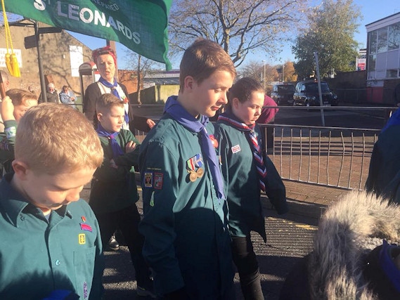 1st Middleton Scouts at the annual Remembrance Parade and Service on Sunday (12 November)