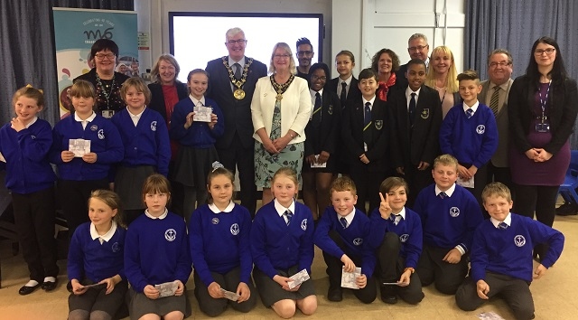 The Mayor and Mayoress Ian and Christine Duckworth at the launch 'Don't Hate Me Film' at St Luke's Primary School 