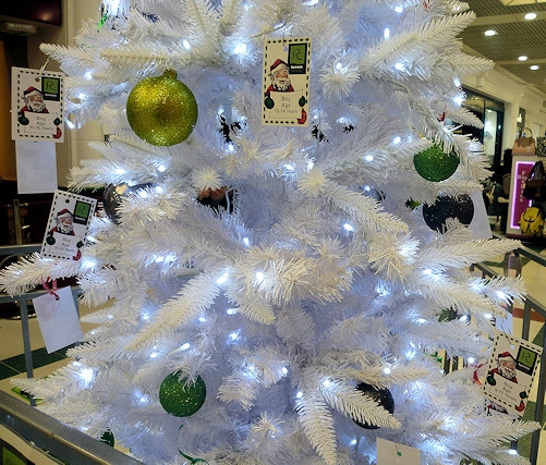 A close-up of the giving tree