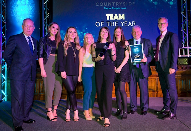 The Young Adult Team were named Team of the Year at the Ace Awards, presented by Philip Whitehead (left) from Countryside with Chief Executive Steve Rumbelow