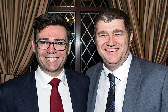 Councillor Chris Furlong (right) with new Greater Manchester Mayor, Andy Burnham