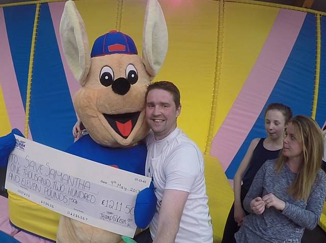 £1,200 raised towards Samantha Smith’s lifesaving surgery with sponsored bounce at Tramp2Lean
